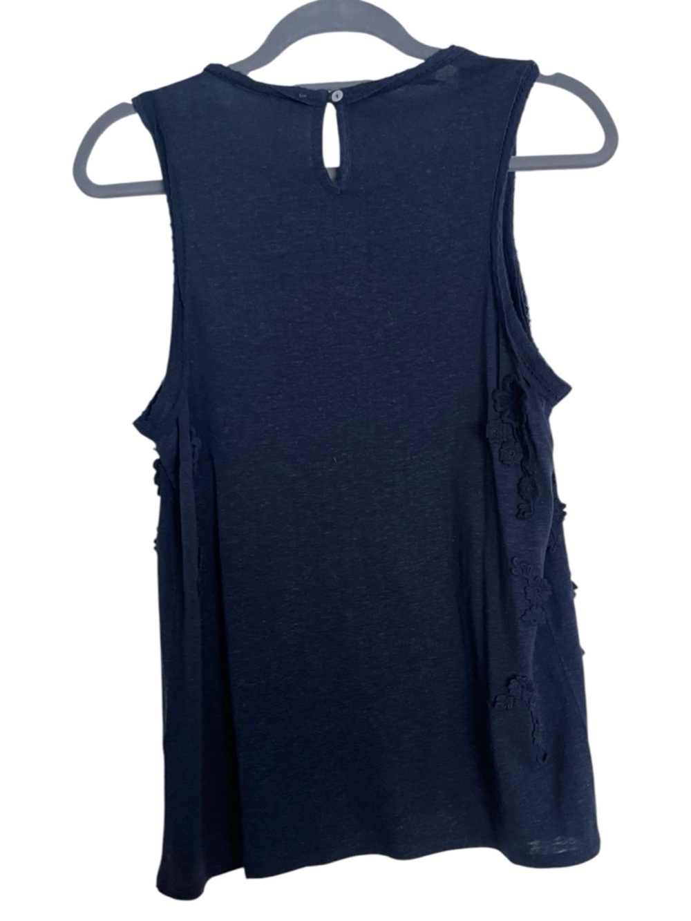 NWOT Sundance Linen Blend Floral Appliqué Sleeveless Tank Top Medium - Picture 3 of 6